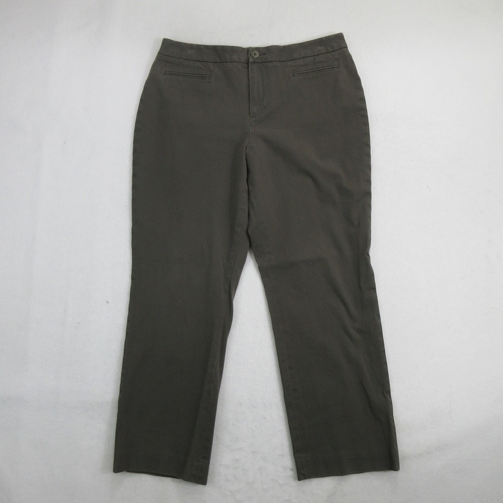 Coldwater Creek Women's Pants 14P Classic Fit Straight Leg Stretch Gray